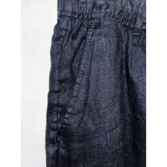 Tahari 100% Linen Black Pull On Beachy Wide Leg Pants Size Medium - Picture 3 of 5